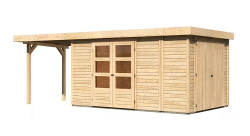 dřevěný domek KARIBU RETOLA 6 + přístavek 240 cm (82968) natur