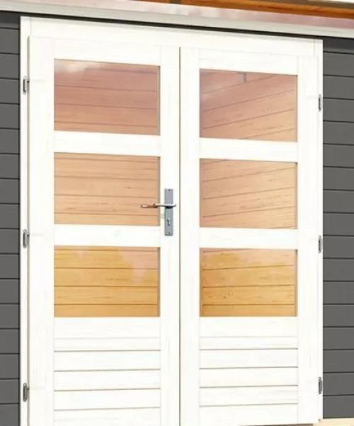 dřevěný domek KARIBU KANDERN 7 + přístavek 320 cm včetně zadní stěny (9249) terragrau