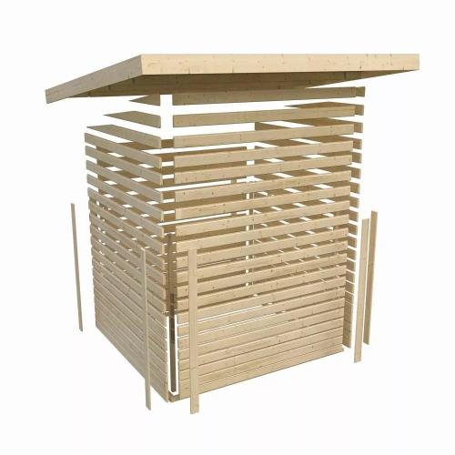 dřevěný domek KARIBU KANDERN 7 + přístavek 320 cm včetně zadní stěny (9249) terragrau