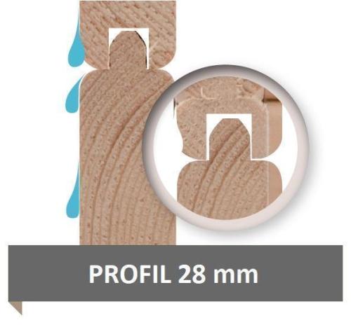 dřevěný domek KARIBU KANDERN 7 + přístavek 320 cm včetně zadní stěny (9249) terragrau