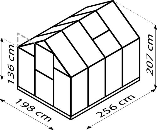 skleník VITAVIA TRITON 5000 čiré sklo 3 mm černý