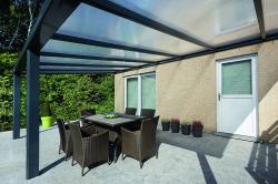 hliníková pergola SKYLUX CLIMALUX 5,0 x 3,5 m antracit + opál PC