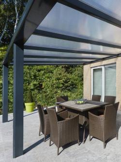 hliníková pergola SKYLUX CLIMALUX 7,0 x 3,0 m antracit + opál PC