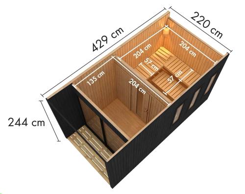 finská sauna KARIBU MIRAMAR (92843) černá