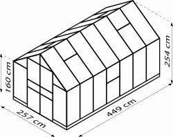 skleník VITAVIA OLYMP 11500 PC 6 mm černý