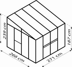 skleník VITAVIA ATHENA 7000 sklo 3 mm + PC 10 mm stříbrný