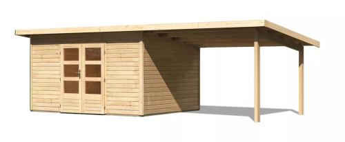 dřevěný domek KARIBU NORTHEIM 4 + přístavek 330 cm (91471) natur