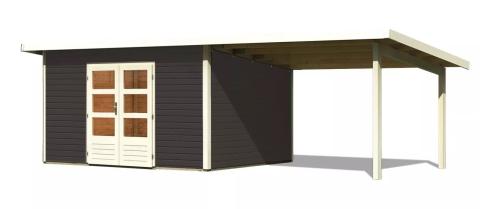 dřevěný domek KARIBU NORTHEIM 4 + přístavek 330 cm (91472) terragrau