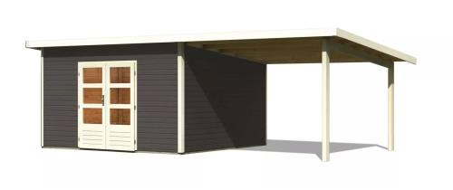 dřevěný domek KARIBU NORTHEIM 5 + přístavek 330 cm (91476) terragrau