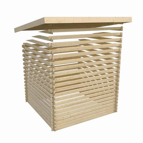 dřevěný domek KARIBU NORTHEIM 5 + přístavek 330 cm včetně zadní stěny (9276) terragrau