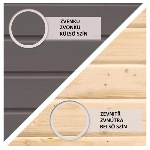 dřevěný domek KARIBU GOLDENDORF 3 + přístavek 280 cm (78247) terragrau