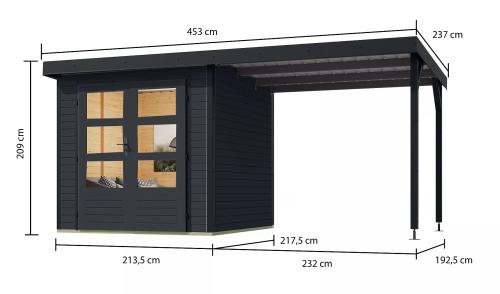 hybridní domek KARIBU JUPITER C (93431) antracit / antracit