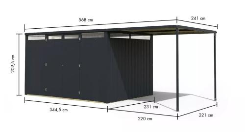 plechový domek KARIBU CALLISTO 3 (98018) antracit