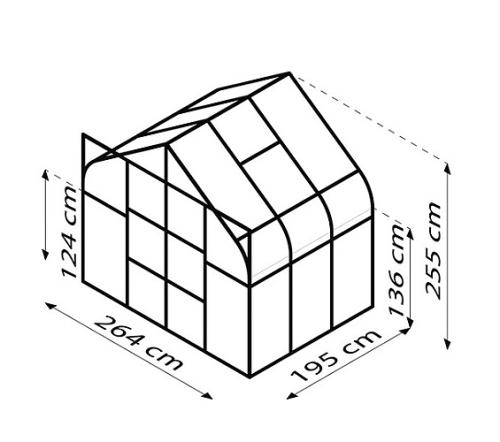 skleník VITAVIA DIANA 5000 PC 4 mm strieborný