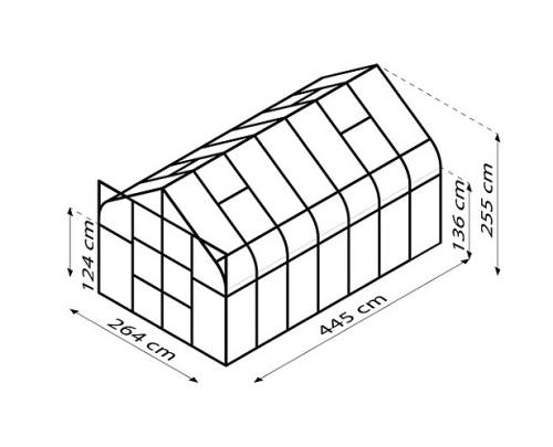 skleník VITAVIA DIANA 11500 PC 4 mm strieborný