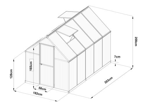 skleník LANITPLAST SARANA 6x10 PC 4 mm strieborný