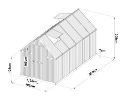 skleník LANITPLAST SARANA 6x12 PC 4 mm strieborný