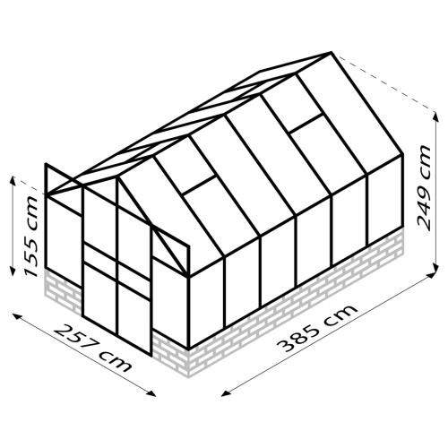 skleník VITAVIA CASSANDRA 9900 čiré sklo 3 mm stříbrný