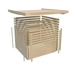 dřevěný domek KARIBU LAHAR 5 + přístavek 240 cm (12487) terragrau