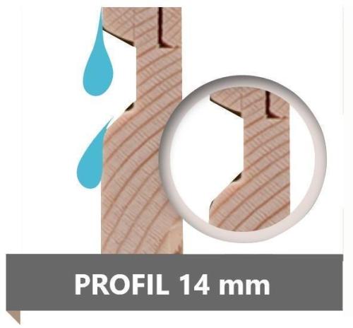 dřevěný domek KARIBU MERSEBURG 2 + přístavek 166 cm (9408) světle šedý