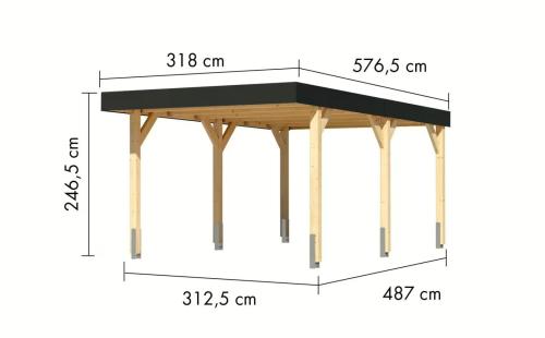 carport KARIBU LEIMHOLZ 1 (12151)