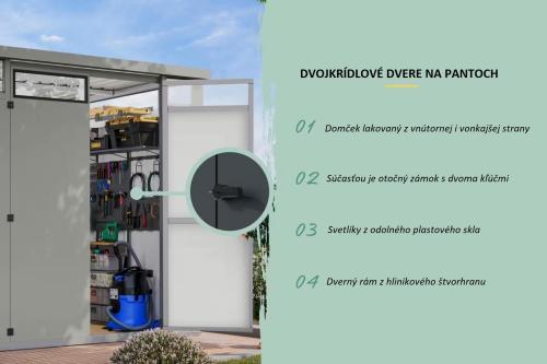 plechový domček KARIBU OSTEN 3,5 (12514) sivý