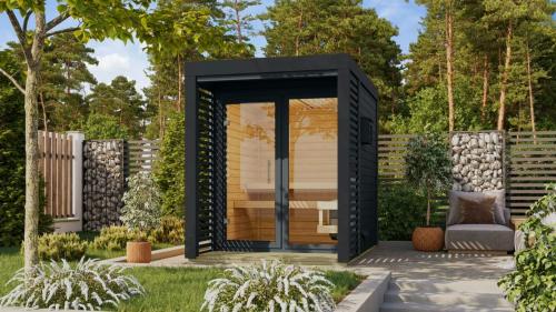 finská sauna KARIBU ARES 1 (235) antracit / antracit