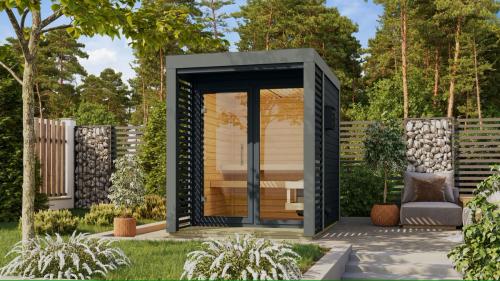 finská sauna KARIBU ARES 1 (234) antracit / šedá
