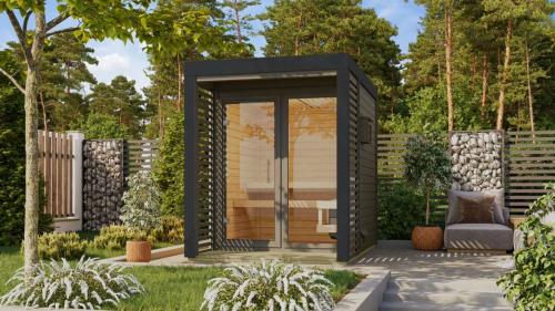 finská sauna KARIBU ARES 1 (217) terragrau / antracit