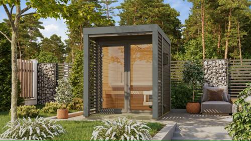 finská sauna KARIBU ARES 1 (216) terragrau / šedá