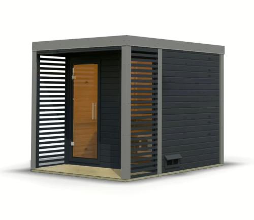 finská sauna KARIBU ARES 2 (265) antracit / šedá