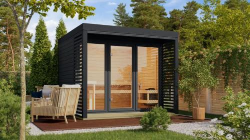 finská sauna KARIBU ARES 3 (336) antracit / antracit