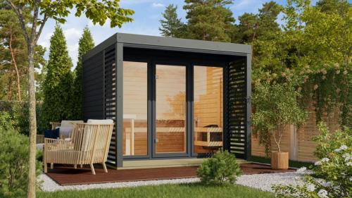 finská sauna KARIBU ARES 3 (335) antracit / šedá