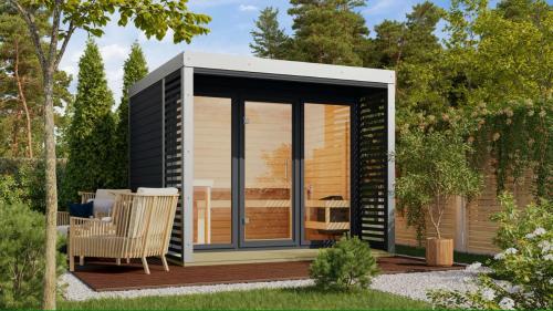 finská sauna KARIBU ARES 3 (334) antracit / bílá