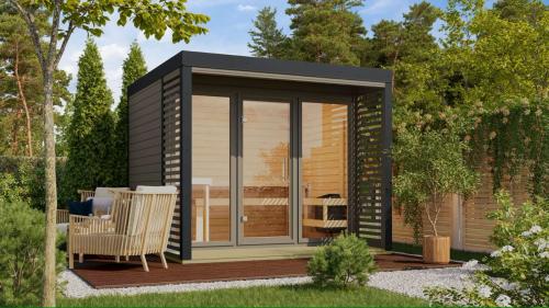 finská sauna KARIBU ARES 3 (333) terragrau / antracit