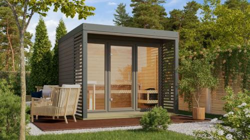 finská sauna KARIBU ARES 3 (332) terragrau / šedá