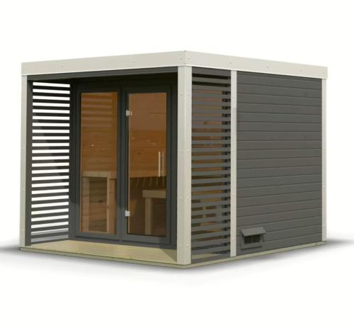 finská sauna KARIBU ARES 3 (331) terragrau / bílá