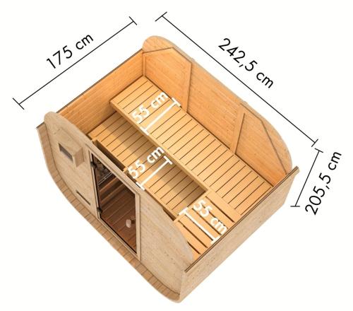 finská sauna KARIBU QUADRO 1 PLUS (35445) natur