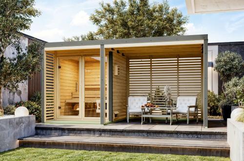 přístavek k sauně ARES včetně lamelových stěn (34940) natur