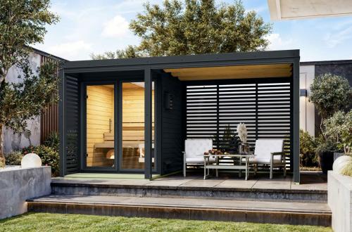 přístavek k sauně ARES včetně lamelových stěn (36437) antracit