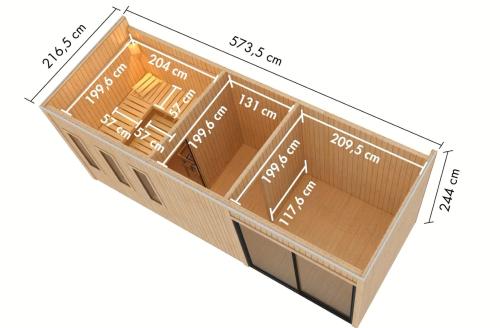 finská sauna KARIBU MONTEREY (34031) natur