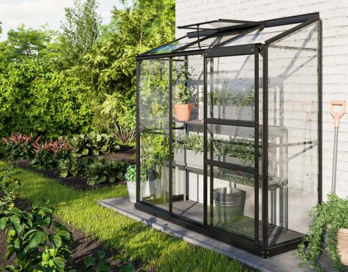 skleník VITAVIA IDA 1300 číre sklo 3 mm čierny