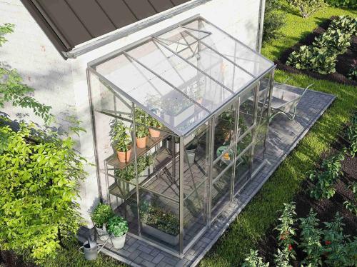 skleník VITAVIA IDA 3300 číre sklo 3 mm strieborný