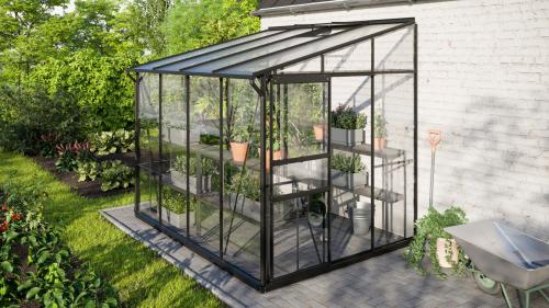 skleník VITAVIA IDA 5200 sklo 3 mm + PC 6 mm čierny