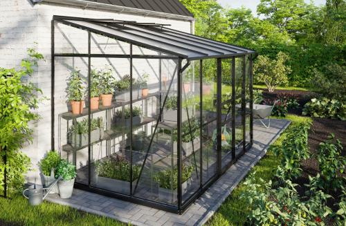 skleník VITAVIA IDA 6500 sklo 3 mm + PC 6 mm čierny