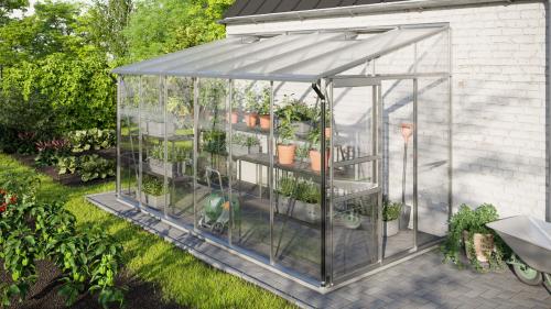 skleník VITAVIA IDA 7800 sklo 3 mm + PC 6 mm strieborný