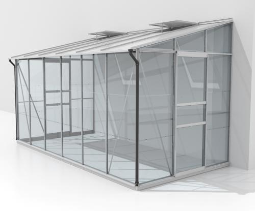 skleník VITAVIA IDA 7800 sklo 3 mm + PC 6 mm strieborný