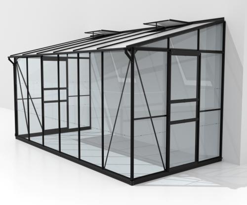 skleník VITAVIA IDA 7800 sklo 3 mm + PC 6 mm čierny