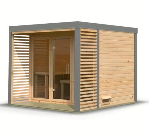 finská sauna KARIBU ARES 3 (34071) natur / šedá