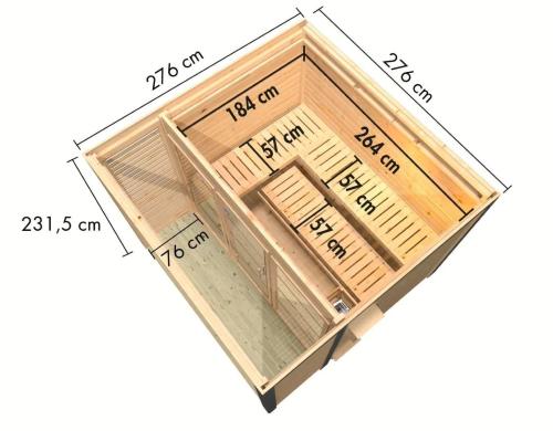 finská sauna KARIBU ARES 3 (36466) antracit / šedá